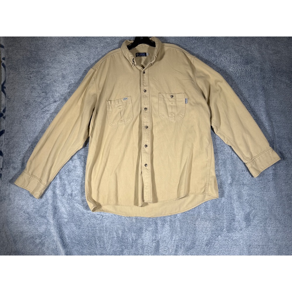 Tyndale FRMC Flame Resistant Shirt Mens 2X Tan CAT‎ 2 Arc Rated Workwear